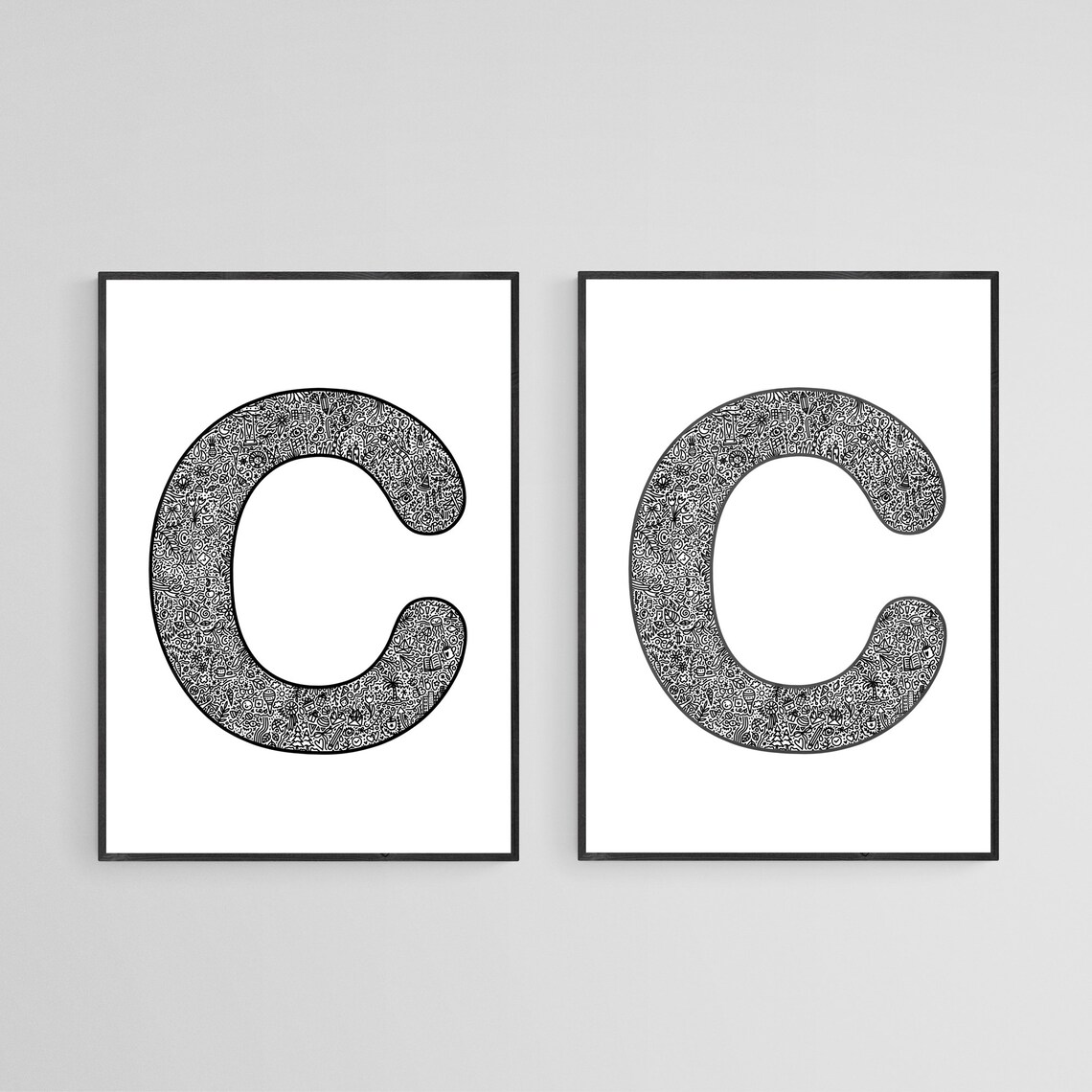 Letter C Doodle Art PRINTABLE Alphabet Monogram Poster Baby Etsy Letter c doodle art printable alphabet monogram poster baby etsy