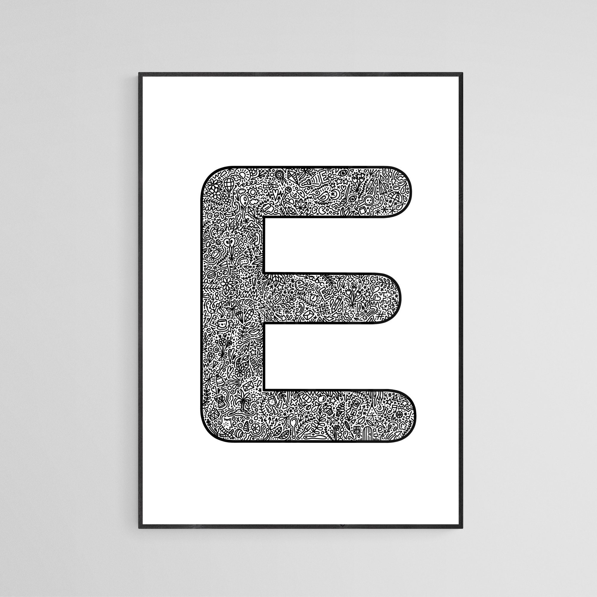 Printable Letter E Outline Print Bubble Letter E Printable Alphabet 