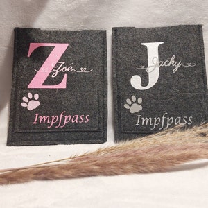 Vaccination passport cover for animal passport dog/cat, pet ID card, passport, EU passport made of felt with name, personalized, additional compartment image 4