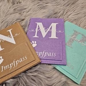 Vaccination passport cover for animal passport dog/cat, pet ID card, passport, EU passport made of felt with name, personalized, additional compartment image 8