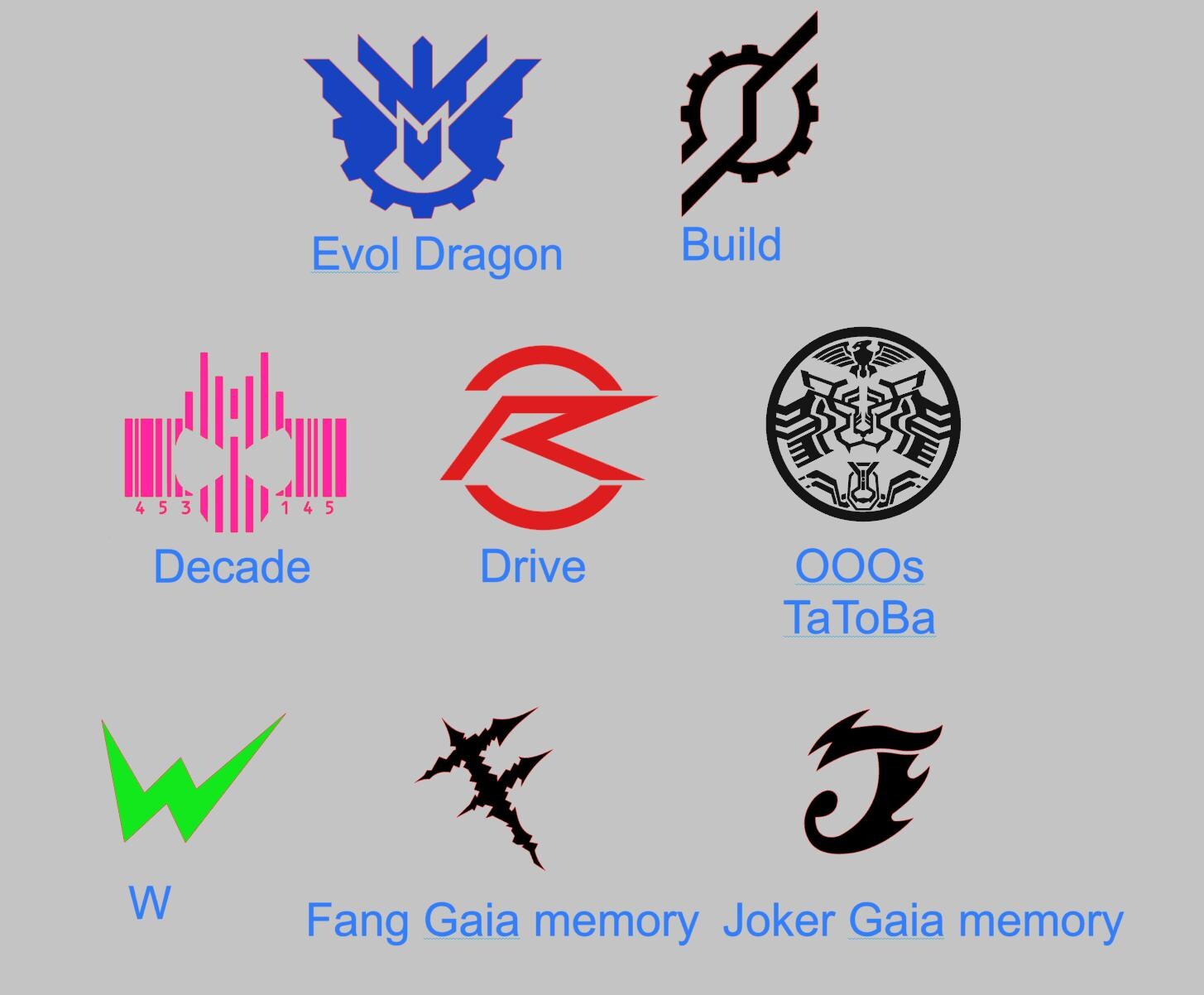 Zeztz Added! Kamen Rider Icon Decals, Multiple Sizes/designs