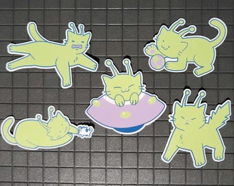 Alien Kitty Cat Glorp Gleep Gleepy 2.5 inch glossy sticker