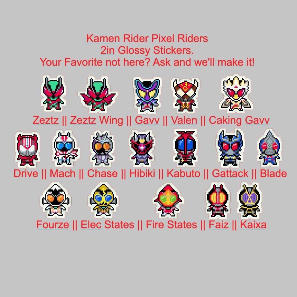 Pixel Rider Kick Kamen Rider Pixel Riders 2 in Glossy Sticker - Etsy