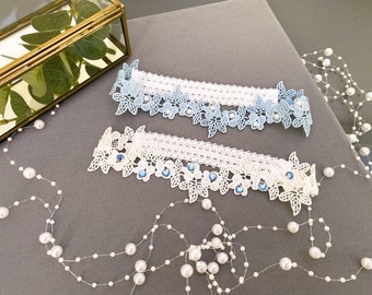 Braut Strumpfband Blumenspitze Strass Perlen Hochzeit Accessoires Braut Schmuck Blumige Strumpfband Spitze Brautgeschenk Strumpfband Blau