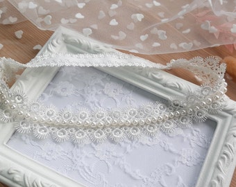 Braut Strumpfband BOHO Spitze Weiß mit Perlen Hochzeit Accessoires Braut Schmuck Spitze Strumpfband Geschenk für Braut Hochzeit Schmuck