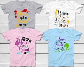 You've Got A Friend In Me - Forky Buzz Woody Jessie Little Bo Peep Slinky Dog Rex Disney Toy Story T-Shirt - Group Shirts - Family Trip