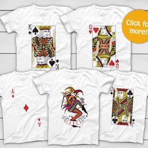 Jeu de cartes de jeu standard, jeu de 52 cartes, t-shirts pour déguisement d'Halloween, t-shirts de groupe, cartes de poker, t-shirts blancs, jeu de cartes de casino