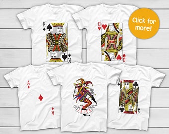 Playing Card Deck Halloween Costume Tees Standard 52 Card Pack - Group Shirts Poker Cards - White Playing Card T-Shirts Casino Deck of Cards
