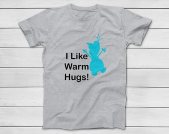 Olaf I Like Warm Hugs T-Shirt - Frozen Disney Group Shirts - Disney World T-Shirts - Olaf Anna Elsa - Frozen Let It Go