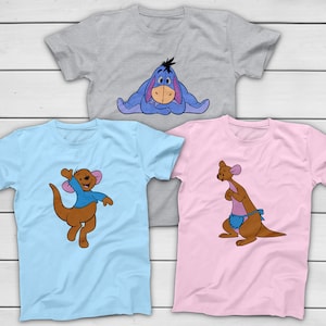 Winnie The Pooh - Cute Disney Group Shirts - Easy Halloween Costume Tees - Piglet Tigger Rabbit Roo Kanga Eyeore Christopher Robin