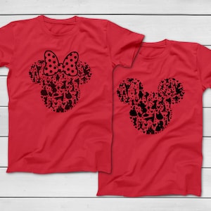 CUSTOM Mickey Minnie Ears Characters T-Shirt - Disney Group Shirts - Disney World Family Trip T-Shirts - Couples Shirts