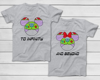 To INFINITY And BEYOND Disney Toy Story Mickey Minnie Buzz Lightyear T-Shirt - Disney Group T-Shirts - Toy Story Group T-shirts