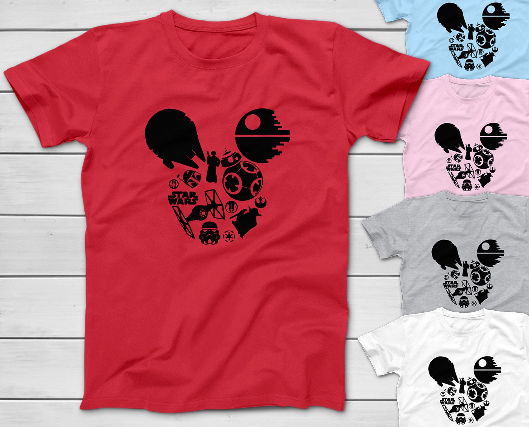 CUSTOM Mickey Star Wars Personages T 