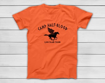Camiseta De Media Sangre, De Percy Jackson, Con Cuello De Aguja Doble, 100% Algodón Peinado Hilado En Anillo De Alta Densidad De Puntada Extrema Comodidad