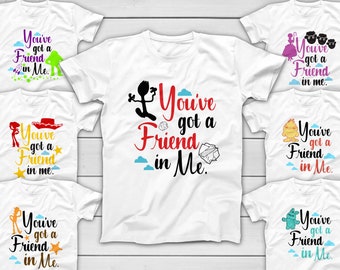 You've Got A Friend In Me - Forky Buzz Woody Jessie Little Bo Peep Ducky Bunny Disney Toy Story T-Shirt - Group Shirts - Family Trip