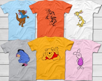 Winnie The Pooh - Cute Disney Group Shirts - Easy Halloween Costume - Piglet Tigger Rabbit Roo Kanga Eyeore Christopher Robin