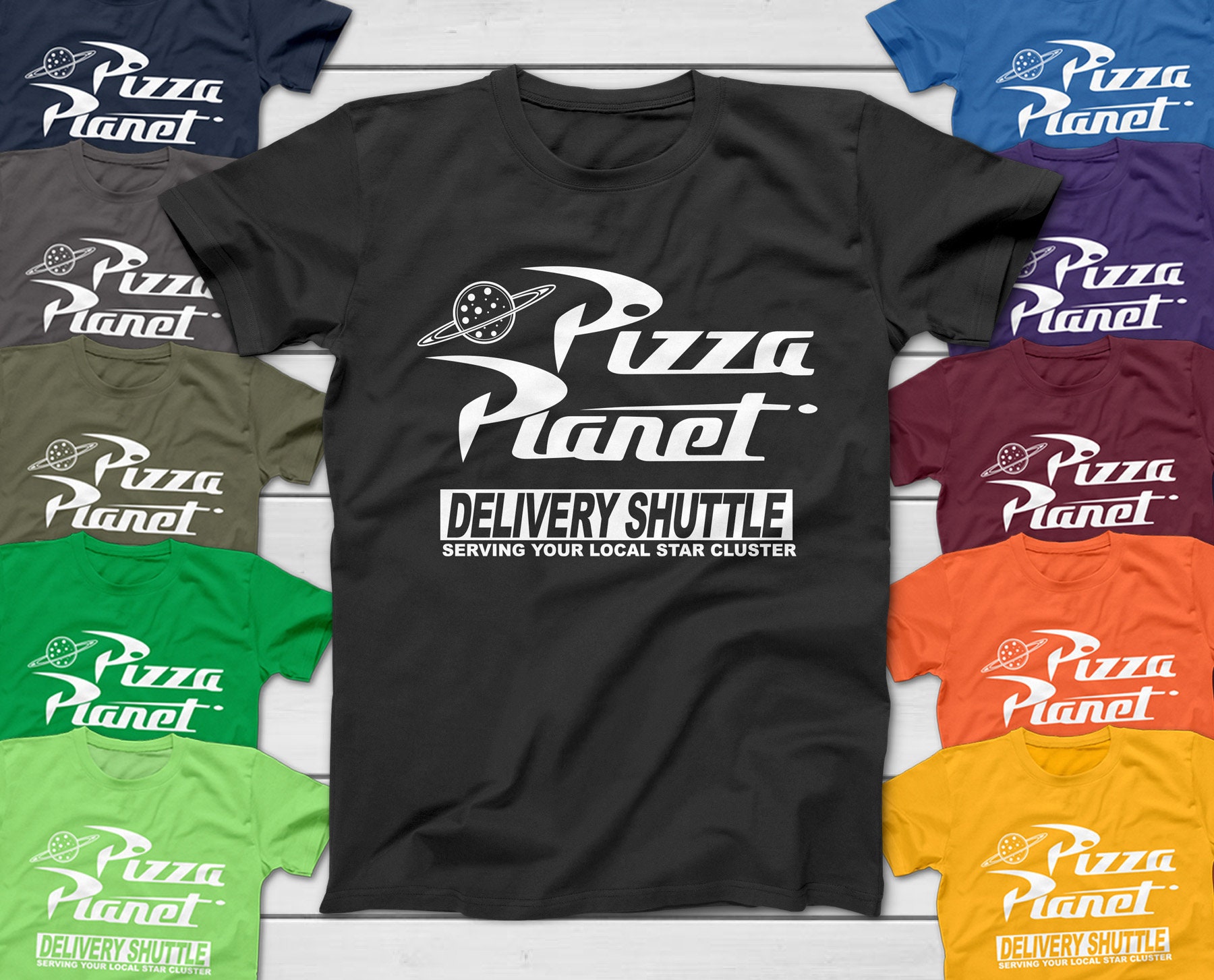 black pizza planet shirt