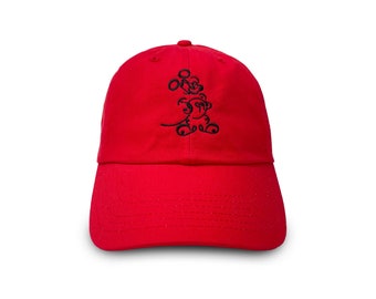 Gorra bordada con notas musicales de Mickey Mouse / Gorra ajustable / Gorra sin estructura para adultos y niños / Gorra de béisbol de Halloween