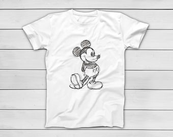 Disney Mickey Mouse Sketch Camiseta - Disney Simple Vintage Tees