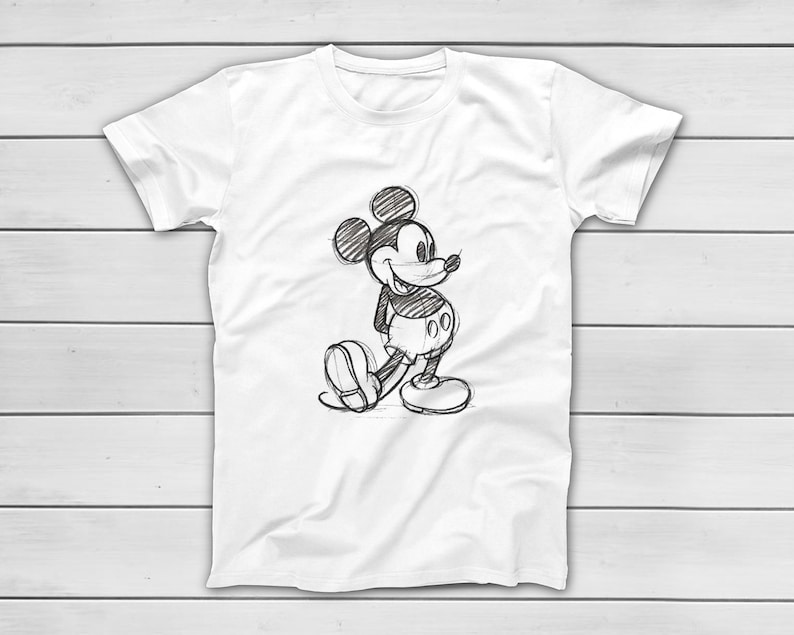 mickey mouse sketch t shirt