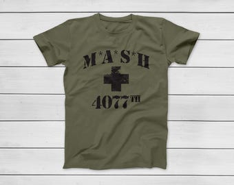 MASH 4077th Classic American TV Series T-Shirt - Vintage M*A*S*H Tee - Army Hospital Shirt - Korean War