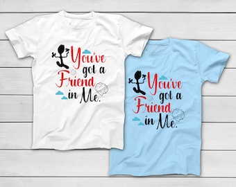 You've Got A Friend In Me - Forky Buzz Woody Jessie Little Bo Peep Slinky Dog Rex Disney Toy Story T-Shirt - Group Shirts - Family Trip