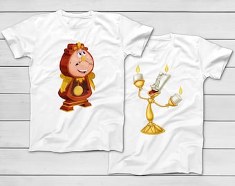 Lumiere and Cogsworth / Beauty and the Beast Disney T-Shirt - Mickey's Not So Scary Disney Vacation - Group Tees - Best Friend Camisetas