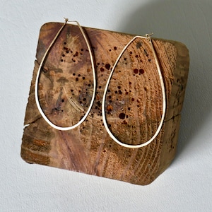 Oblong Artisan Hoops in Silver or Gold