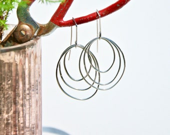 organic concentric circles dangle earrings