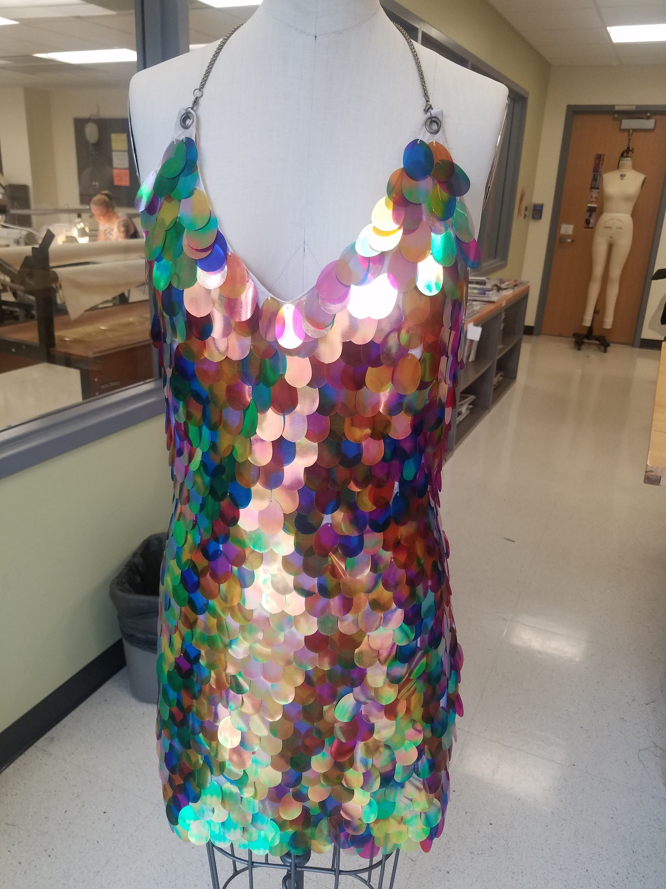 iridescent sequin gown