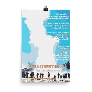Yellowstone National Park Parody Vintage Poster, Sarcastic Print, Sarcastic Wall Art