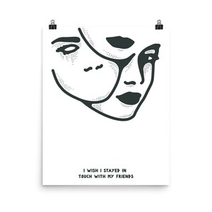 Ich wünschte, ich blieb in Kontakt mit meinen Freunden - dunkle Kunst Poster, Okkultismus Wandbilder, makaber Kunst