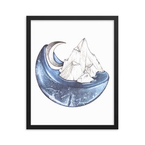 Iceberg Sea Globe - Surreal Art Framed Poster, Surrealism, Unusual Art, Weird Art, Ocean Print