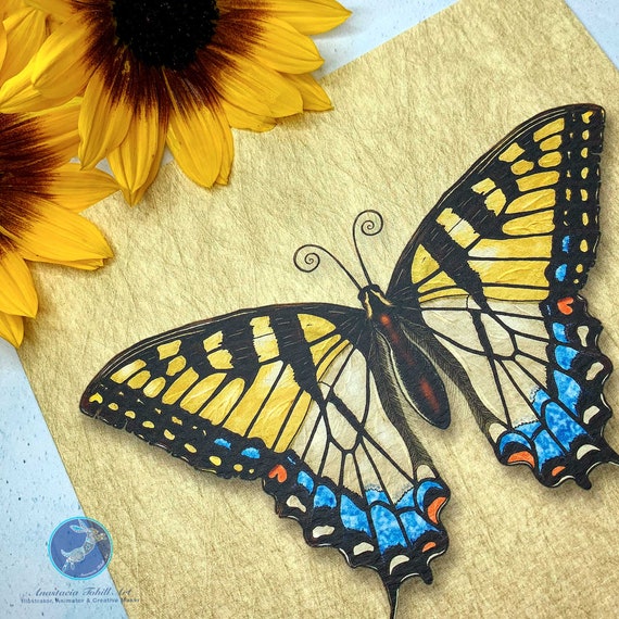 Butterfly Card on hammered surface texture luxury paper, Greeting Card, Special Occasion Card, Blank Card, Illustrated, Norfolk Swallowtail