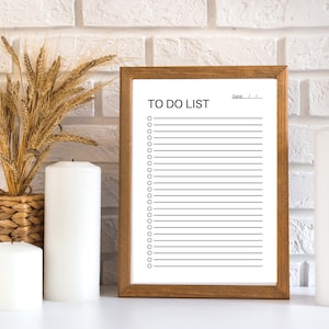 Minimalist to do list| black and white to do list l printable A4 list l pdf to do list | GoodNotes to do list | digital to do list |
