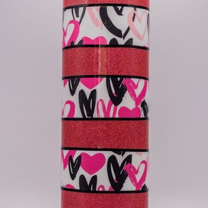 Striped Heart Tumbler