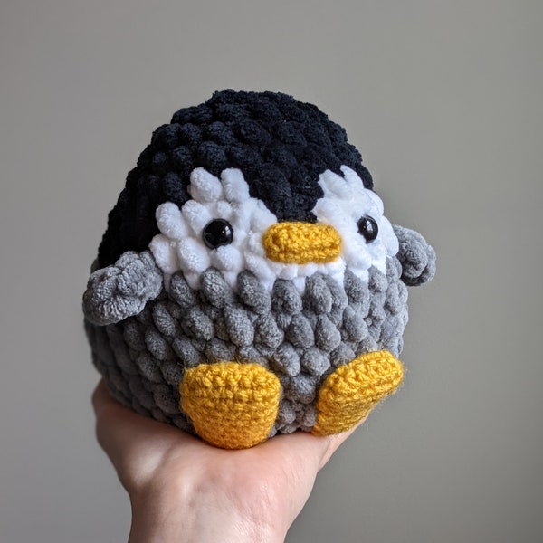 Patrón Amigurumi de pingüino grueso de ganchillo