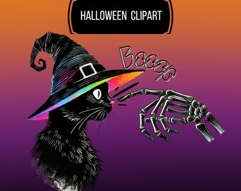Funny Skeleton and Cat Halloween Png, Bond Hand Png, Boop Halloween Sublimation Png, Skeleton With Cat Png, Cute Halloween Cat Png