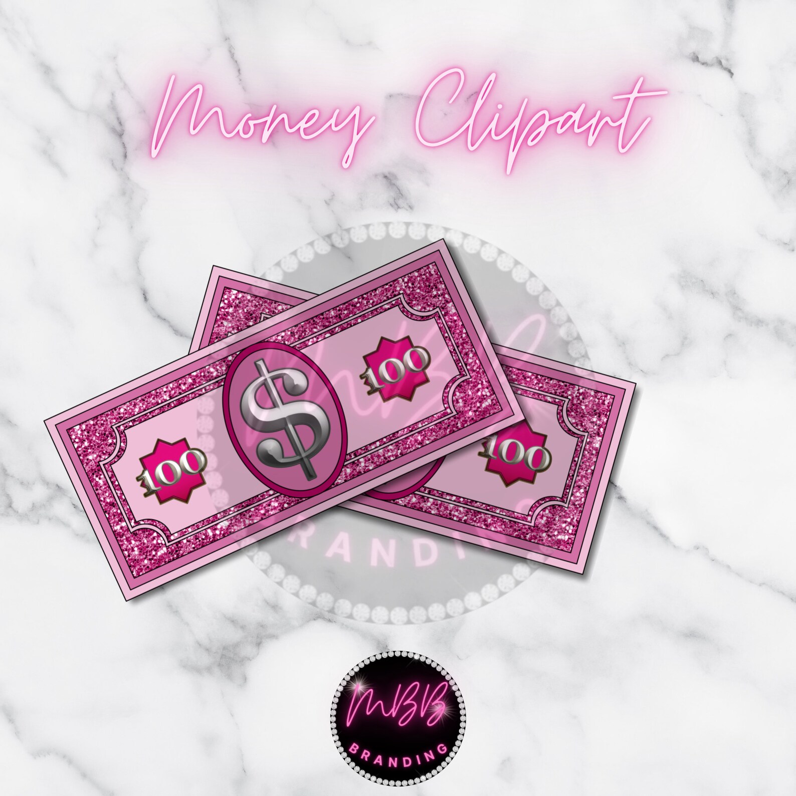 Pink Glitter Money Clipart Image Etsy