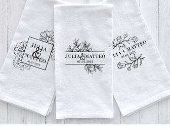 Choose 1 Personalized Last Name Wedding gift tea towel