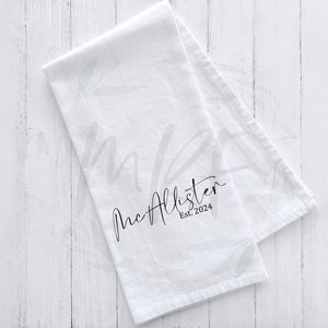 Personalized Last Name Kitchen Tea Towel