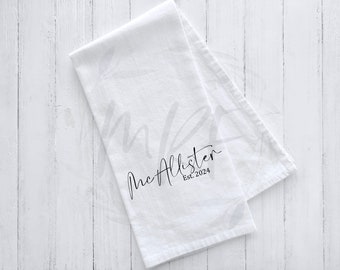 Personalized Last Name Kitchen Tea Towel