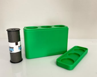 120mm Film holder / storage container - 3D Printed Green. Film Not included.