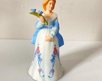 Vintage 1986 Enesco September Adrianna With Asters porcelain bell.  Clean.