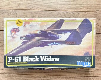 MPC P-61 Black Widow 1/72 scale model kit 1-4303 open box. Complete. See Photos