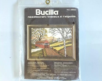 Bucilla Needlecraft kit. 48860 Covered Bridge 5x7 New / Sealed
