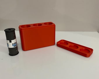 120mm Film holder / storage container - 3D Printed Red. Film Not included.