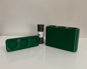 120mm Film holder / storage container - 3D Printed Dark Green. Film Not included.