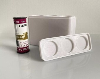 120mm Film holder / storage container - 3D Printed White. Film Not included.