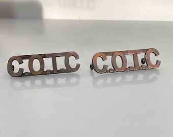 Pair Of WW2 Canadian COTC Officer Training Corps Shoulder Title.